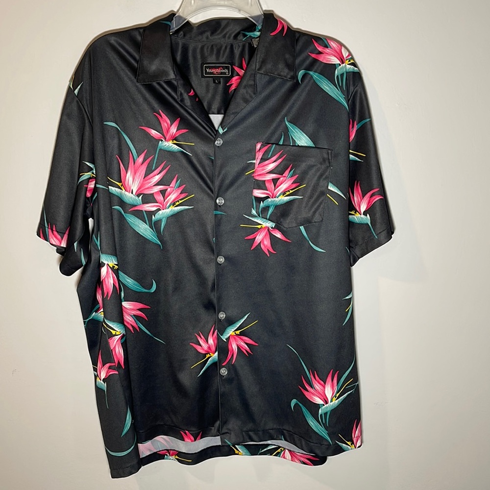 Youngbloods Vintage Floral Button Down Shirt Size Large
